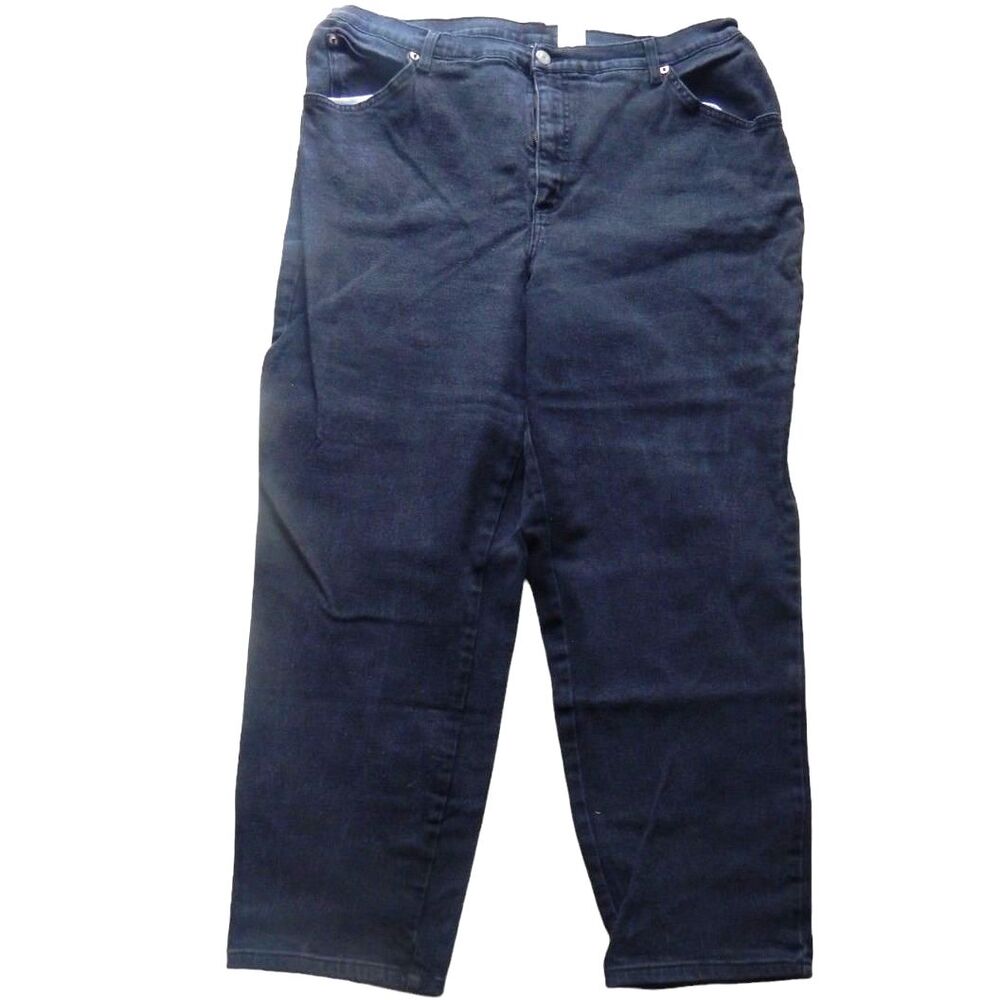 Just My Size Women’s Plus 22W/29P Gray Black Straight Leg Stretch Jeans